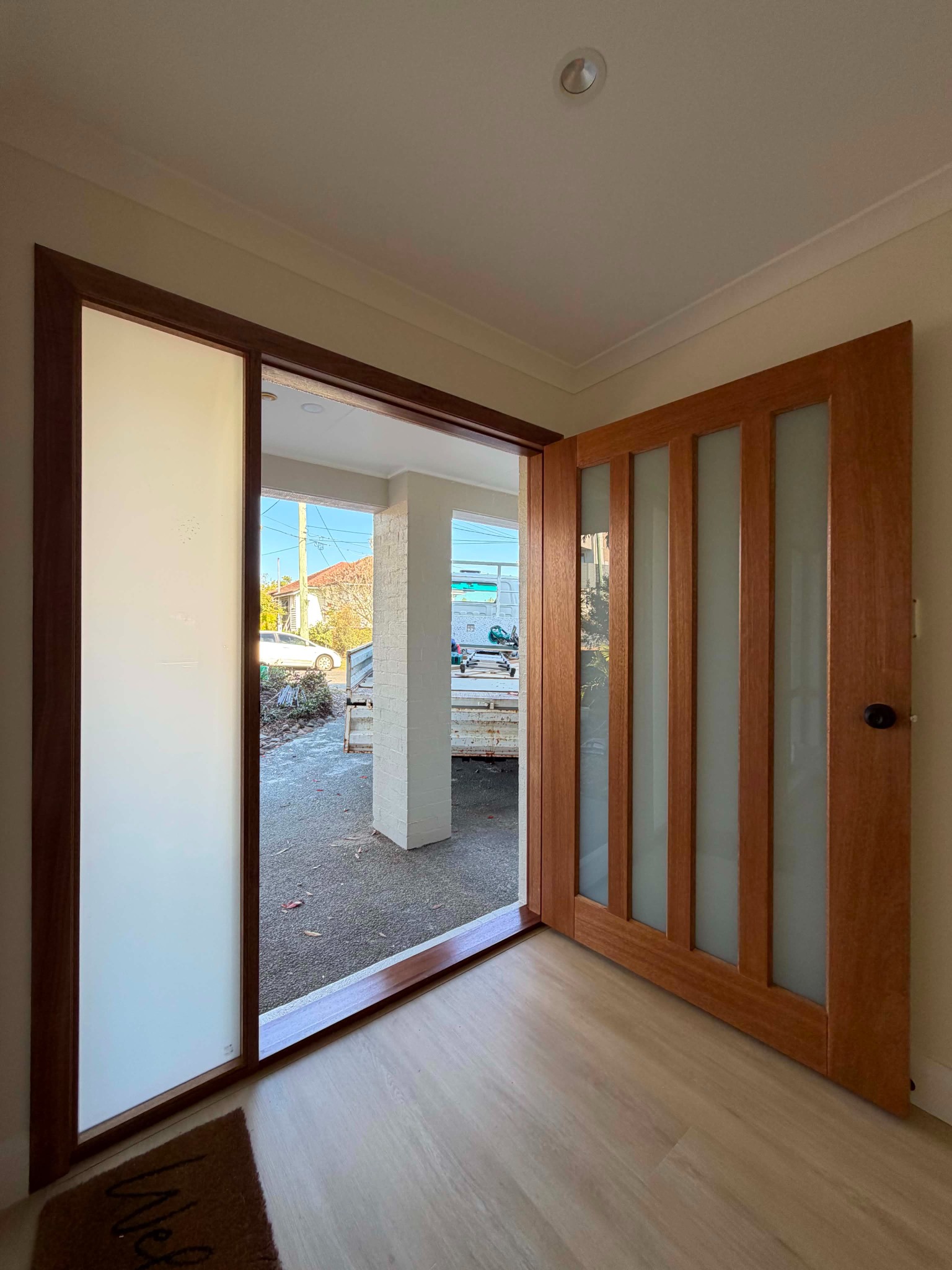 Entry door finish
